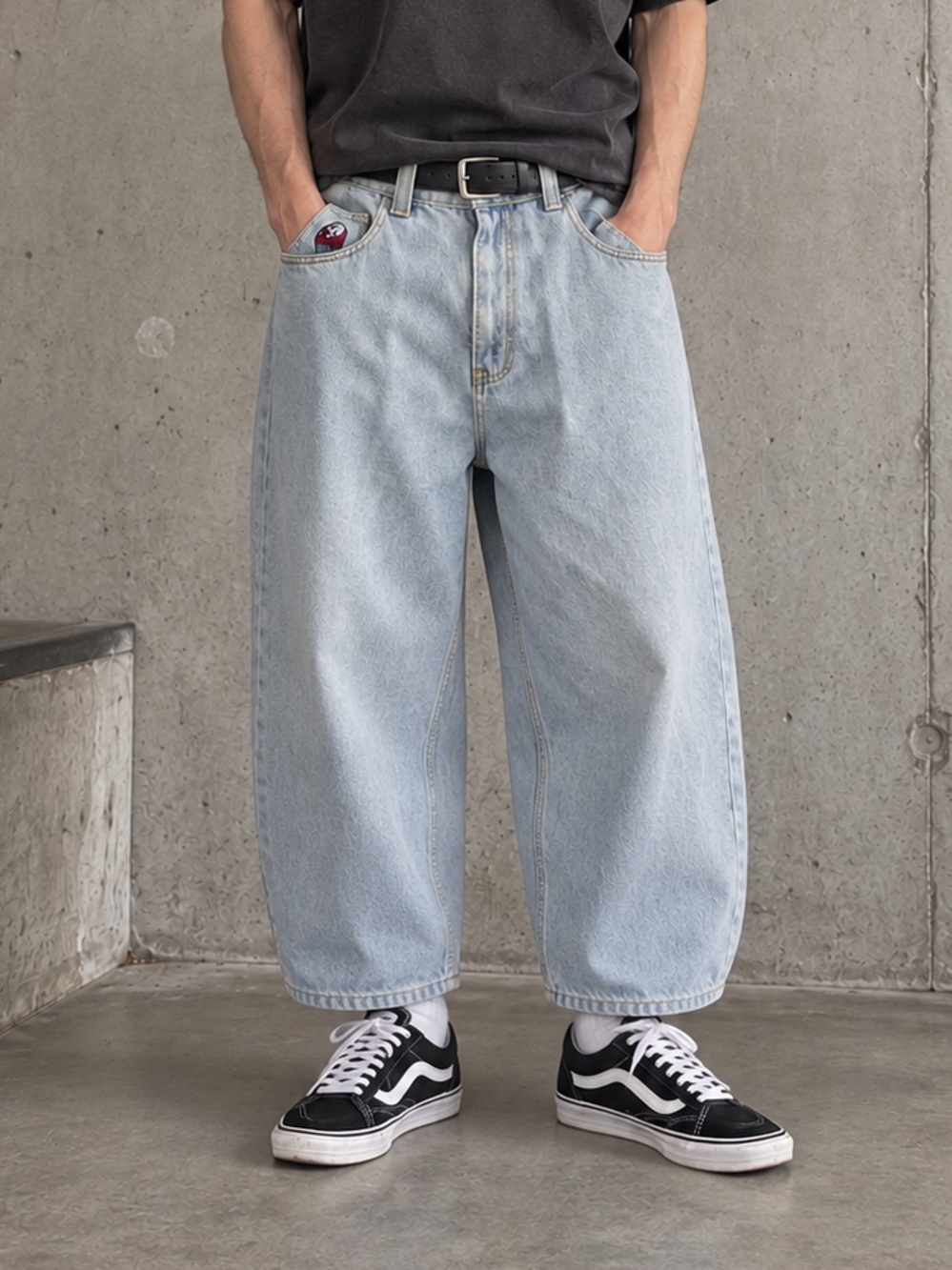 Polar Skate Co Big Boy Light Wash Baggy Jeans Men L Y2K Skate Oversized Crop